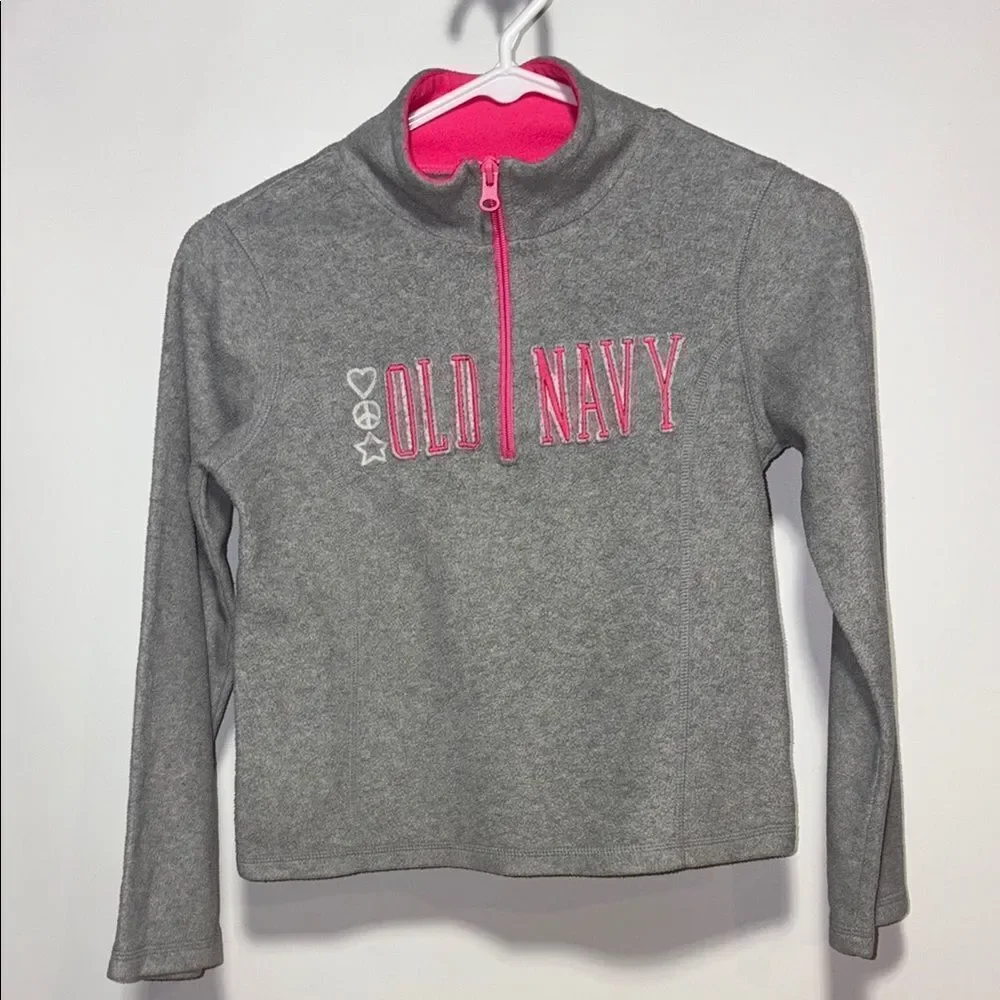 Old Navy Gray and Pink Sweatshirt Hoodie